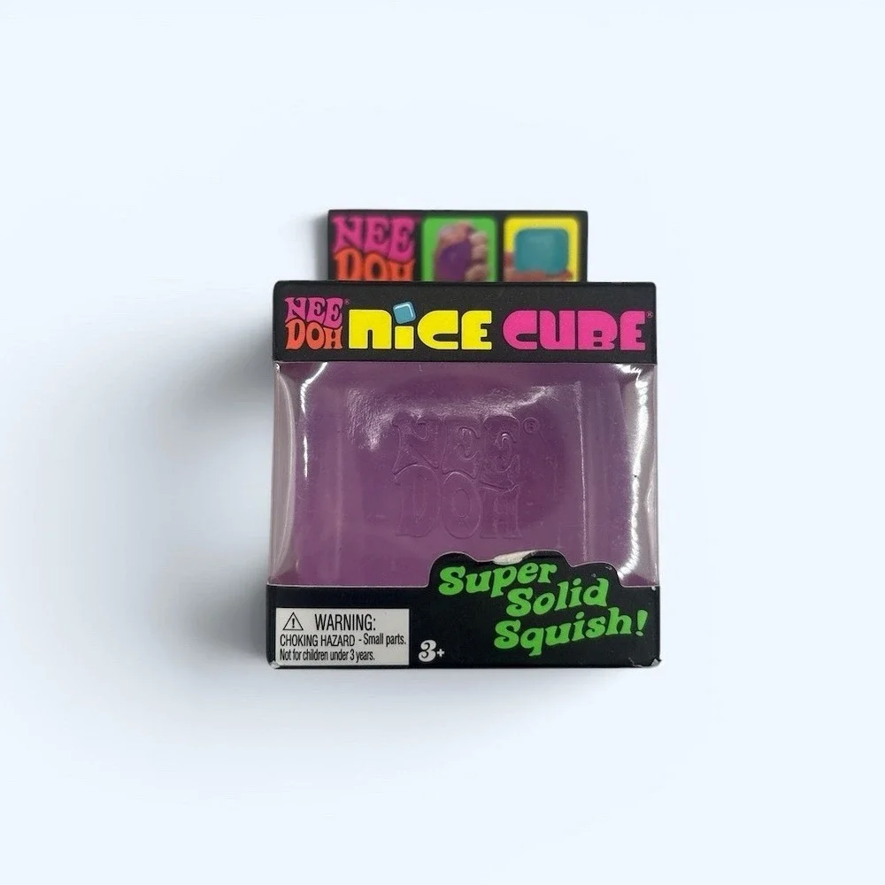 NeeDoh Super Solid Squish Nice Cube Squeeze Ball Stress Reliever Purple SEALED